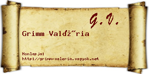 Grimm Valéria névjegykártya